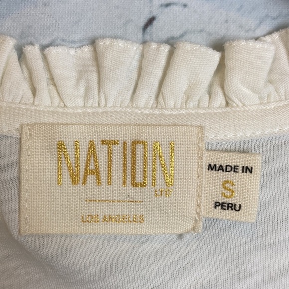 NATION LTD Tamira ElizabethanTee Off White Sz S Elevated Capsule Quiet Luxury - Picture 8 of 16